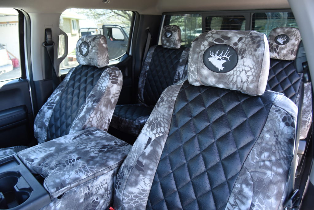 Ford F350 Seat Covers Black Ostrich Diamond Kryptek Raid