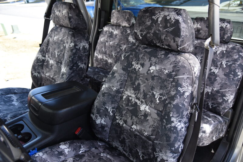 2009 GMC Sierra 2500 front TrueTimber Urban camo seat covers