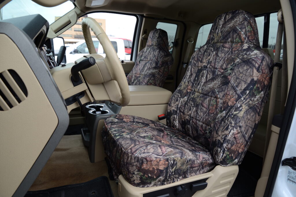 2003 Ford F-250 front Mossy Oak NB Country camo seat covers