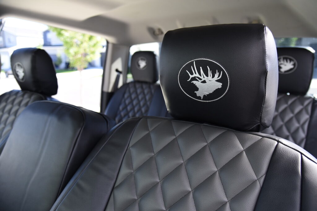 2011 RAM 1500 seat covers in Charcoal Sof-Touch Diamond and Black Sof-Touch
