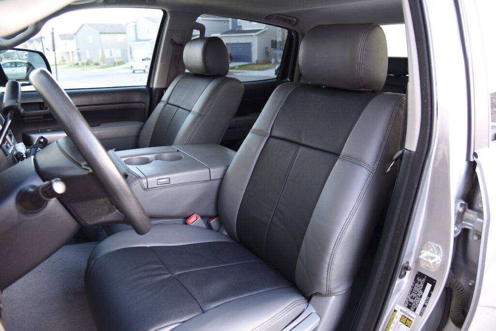 2010 Toyota Tundra Black Leather Gray Vinyl | Covers and Camo