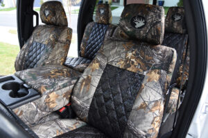 2011 Ford F350 Seat Covers with Ebony Croc Diamond Realtree Xtra | Camo Seat Covers