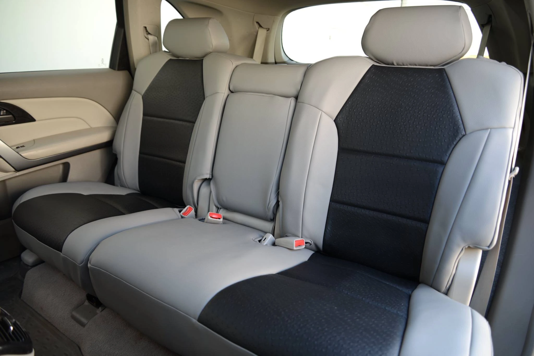 2012 Acura MDX Black Ostrich Medium Gray SofTouch Rear
