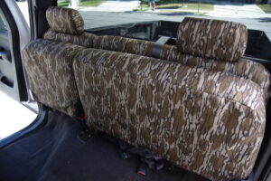 2008 Chevy Silverado 1500 rear bench seat covers in Mossy Oak Bottomland Original camouflage