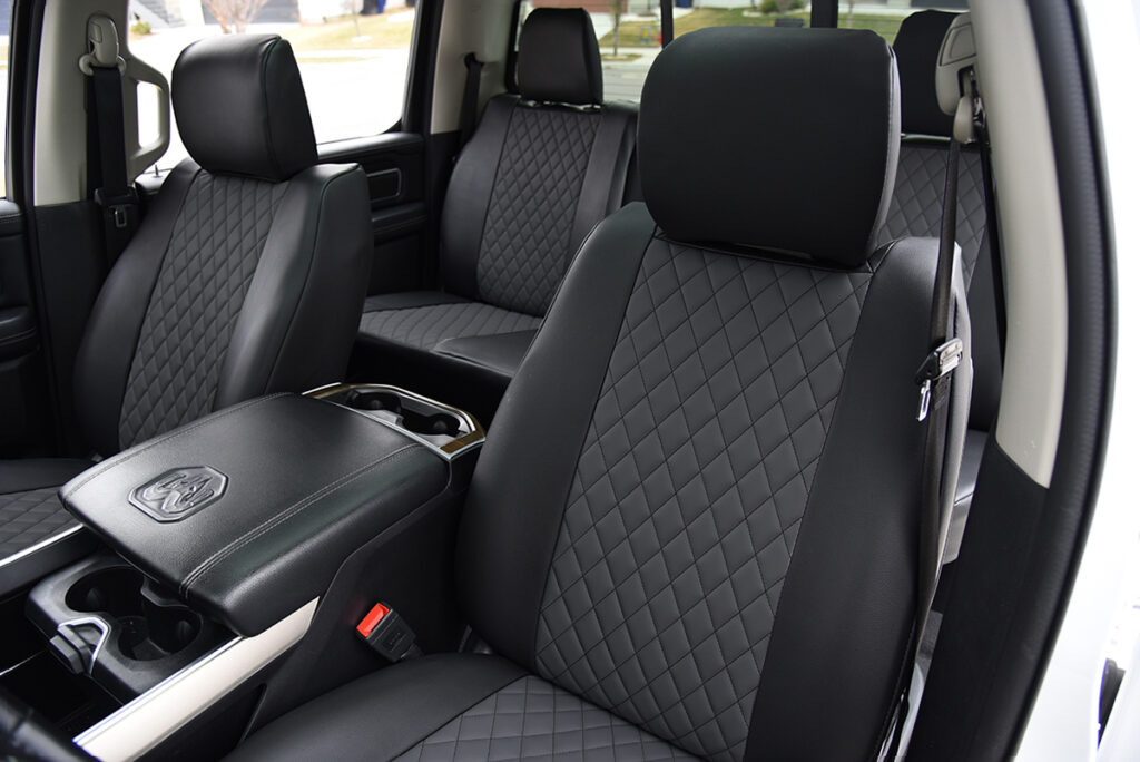 2022 RAM 1500 Charcoal Faux Leather Diamond Black Faux Leather | Covers and Camo