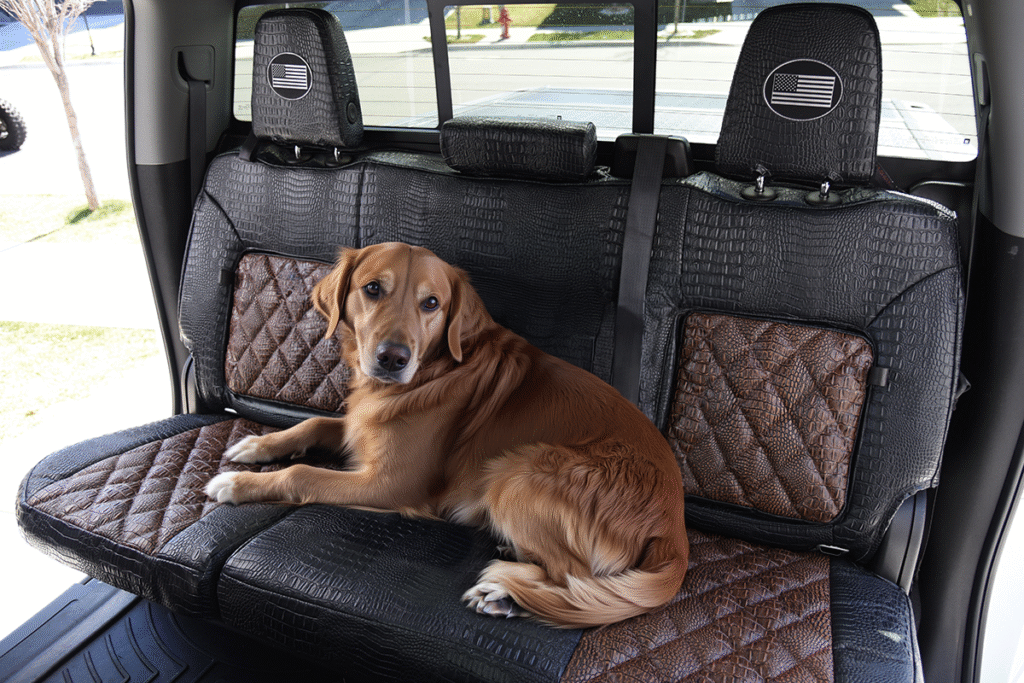 Pet Seat Covers 2024 GMC Sierra 3500 Insert Java Croc Diamond Stitch Trim Midnight Croc Gold Series 2 v3 | Covers and Camo