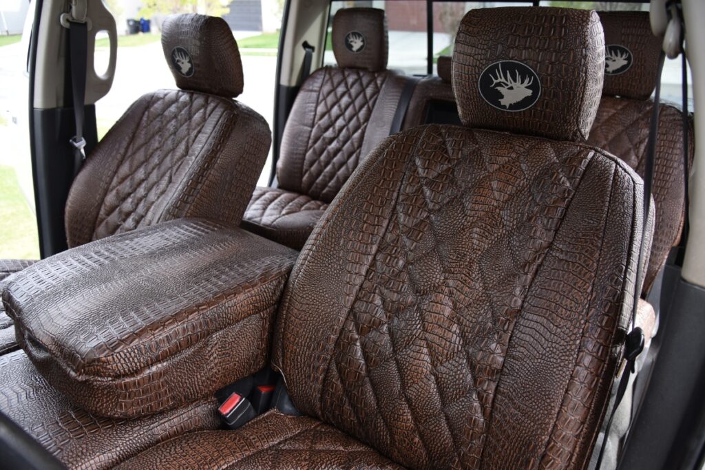 2012 Dodge RAM 2500 seat covers in Java Croc Diamond and Java Croc