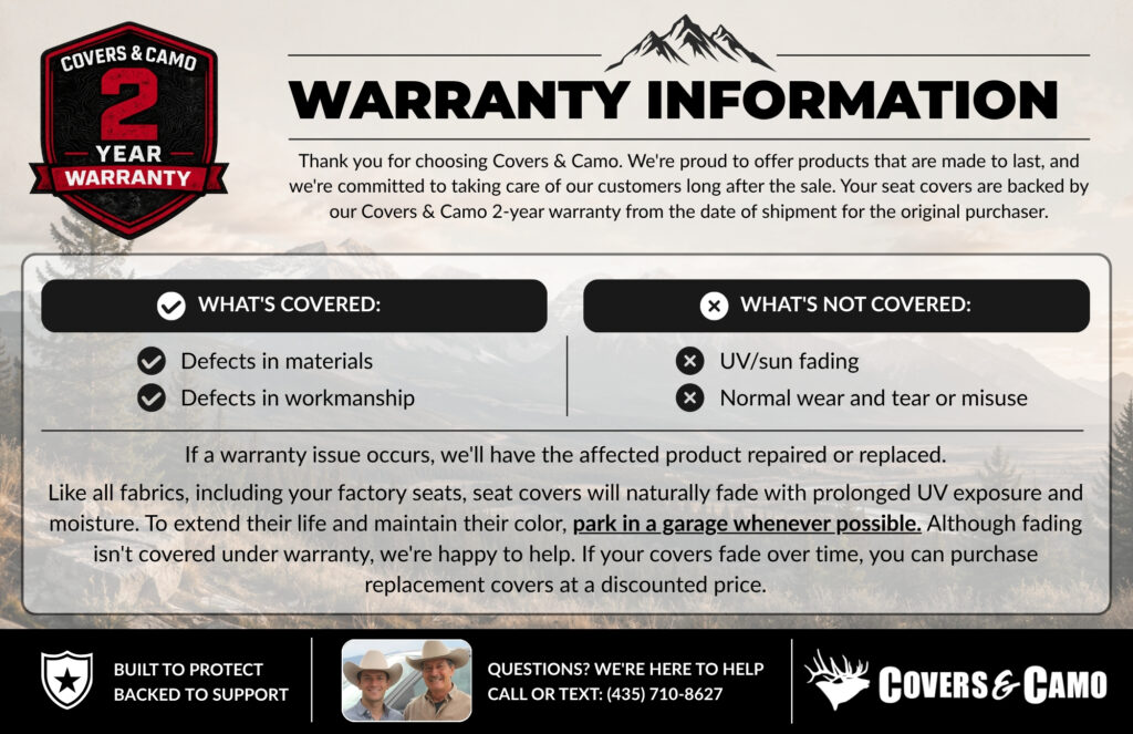 Warranty Information | Covers and Camo