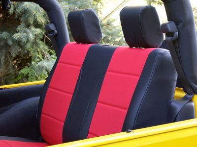 2008 Jeep Wrangler | Salsa Sof-Touch | Black Sof-Touch 2008 Jeep Wrangler front Leatherette seat covers with Salsa Sof-Touch inserts and Black Sof-Touch trim