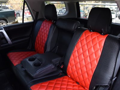 2019 Toyota 4Runner Ostrich Seat Covers in Red Ostrich Diamond and Black Ostrich