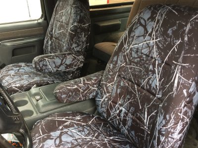 1990 Ford Bronco Sirphis Harvest Moon C52 canvas seat covers front interior view