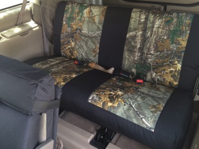 2004 Ford Excursion | Realtree Xtra | Black Dura EZ-Care 2004 Ford Excursion rear bench Realtree Xtra camo seat covers with Black Dura EZ-Care trim
