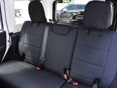 2019 Jeep Wrangler | Black Dura EZ-Care 2019 Jeep Wrangler rear Heavy Duty Canvas seat covers in Black Dura EZ-Care