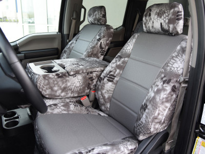 <b>
2017 Ford F150
</b>
<br>
Insert: Medium Gray Ostrich E14 (Sim. Leather)
</br>Trim: Kryptek Raid C72 (Canvas)
<br>Product: Camo - Gold Series </br> | Covers and Camo