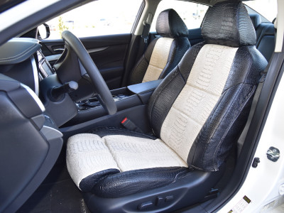<b>
2017 Nissan Maxima
</b>
<br>
Insert: Bone Croc E41 (Sim. Leather)
</br>Trim: Midnight Croc E43 (Sim. Leather)
</br>Product: Exotic - Gold Series | Covers and Camo