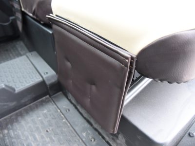 2019 John Deere Gator | Sandstone SofTouch | Brown SofTouch 2019 John Deere Gator rear seat back with Brown SofTouch trim and diamond stitching