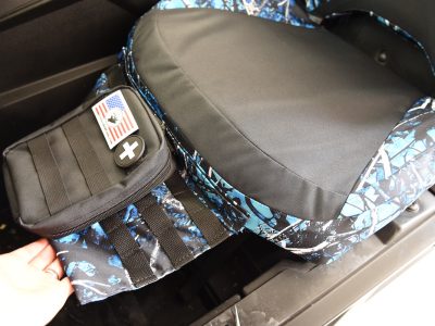 2023 Can-Am Commander center console cover with Sirphis Undertow trim and MOLLE storage panel