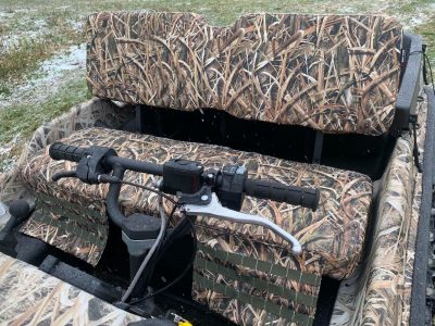 2020 Argo Huntmaster front bench seat covers in Mossy Oak Shadow Grass Blades camouflage