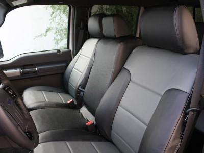 <b>
2011 Ford F-250
</b>
<br>
Insert: Charcoal Sof-Touch S26 (Sim. Leather)
</br>Trim: Black Sof-Touch S01 (Sim. Leather)
<br>Product: Sim. Leather - Gold Series</br> | Covers and Camo
