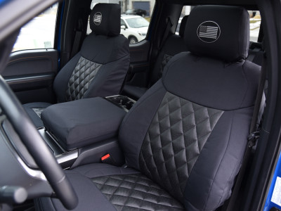 <b>
2021 Ford F-150
</b>
<br>
Insert: Black Ostrich E01 Diamond (Sim. Leather)
</br>Trim: Black Dura EZ-Care D01 (Canvas)
</br>Product: Exotic - Gold Series | Covers and Camo