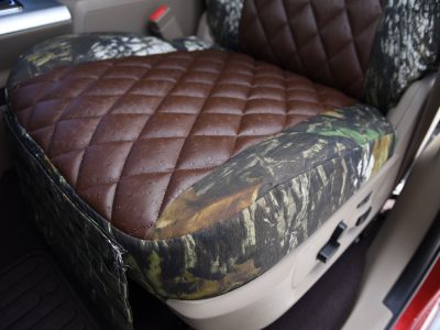 2010 RAM 1500 | Brown Ostrich Diamond | Mossy Oak New Break-Up 2010 RAM 1500 seat covers in Brown Ostrich Diamond and Mossy Oak New Break-Up camouflage