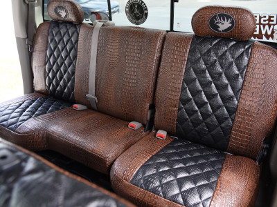 <b>
2009 RAM 2500
</b>
<br>
Insert: Midnight Croc Diamond (Sim. Leather)
</br>Trim: Java Croc E42 (Sim. Leather)
</br> Product: Exotic- Gold Series | Covers and Camo