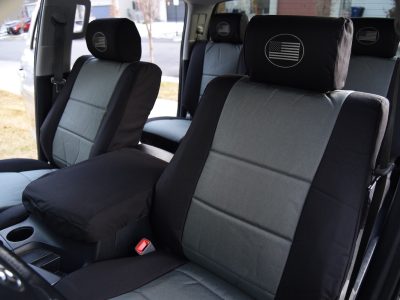 2012 Toyota Tundra seat covers in Charcoal HD1000 and Black HD1000