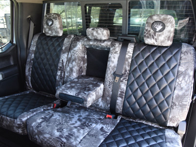 <b>
2018 Ford F-350
</b>
<br>
Insert: Black Ostrich E01 Diamond (Sim. Leather)
</br>Trim: Kryptek Raid C72 (Canvas)
</br>Product: Camo - Gold Series | Covers and Camo