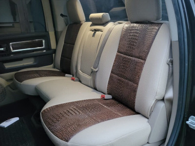 <b>
2011 RAM 3500
</b>
<br>
Insert: Java Croc E42 (Sim. Leather)
</br>Trim: Sandstone Ostrich E35 (Sim. Leather)
<br> Product: Exotic - Gold Series </br> | Covers and Camo