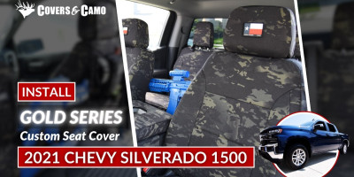 2021 Chevy Silverado 1500 | Gold Series | Seat Cover Installation 2021 Chevy Silverado 1500 Camo - Gold Series Seat Covers MultiCam Black