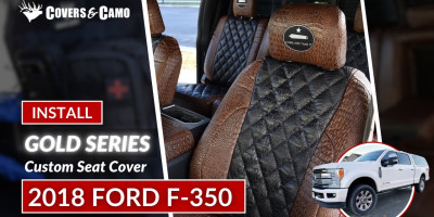 2018 Ford F-350 | Gold Series | Seat Cover Installation 2018 Ford F-350 | Exotic - Gold Series Seat Covers | Installation | Midnight Croc Diamond /Java Croc