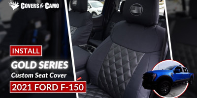 2021 Ford F-150 | Gold Series Installation | Ostrich Diamond Stitch with Black trim | Covers & Camo 2021 Ford F-150 | Gold Series Installation | Ostrich Diamond Stitch with Black trim | Covers & Camo