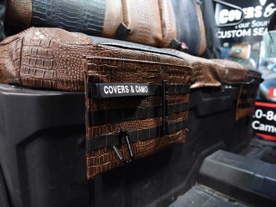 2025 CFMOTO UFORCE 1000 | Midnight Croc | Java Croc 2025 CFMOTO UFORCE 1000 seat back storage pocket with Java Croc trim