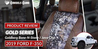 2019 Ford F-350 seat covers in Goldberg Bone N Stone and Java Croc