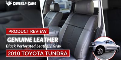 Genuine Leather Seat Covers | 2010 Toyota Tundra | Black/Gray | Covers & Camo