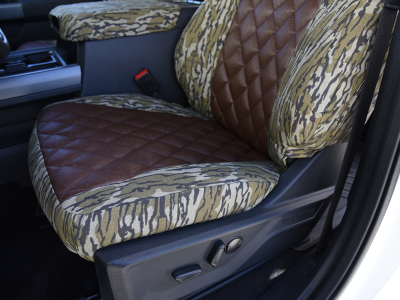 <b>
2026 Ford F-350
</b>
<br>
Insert: Brown Ostrich Diamond Stitch
</br> Trim: Mossy Oak Bottomland
</br>Product: Camo - Gold Series | Covers and Camo