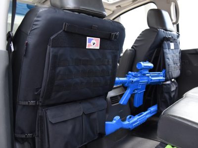 2006 Nissan Titan | Charcoal SofTouch Diamond | Black SofTouch 2006 Nissan Titan leatherette seat backs with Black Sof-Touch trim, MOLLE panels and storage pockets
