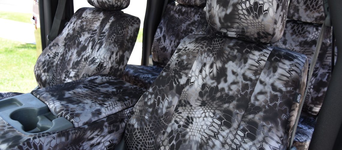 2013 Ford F-150 seat covers in Kryptek Raid C72 camouflage